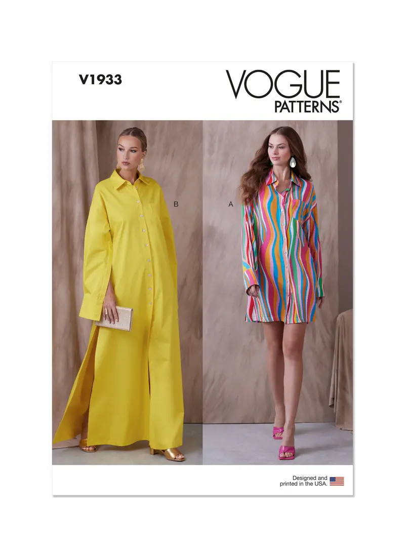 Vogue Sewing Pattern V1933 Misses' Shirt Dress 2
