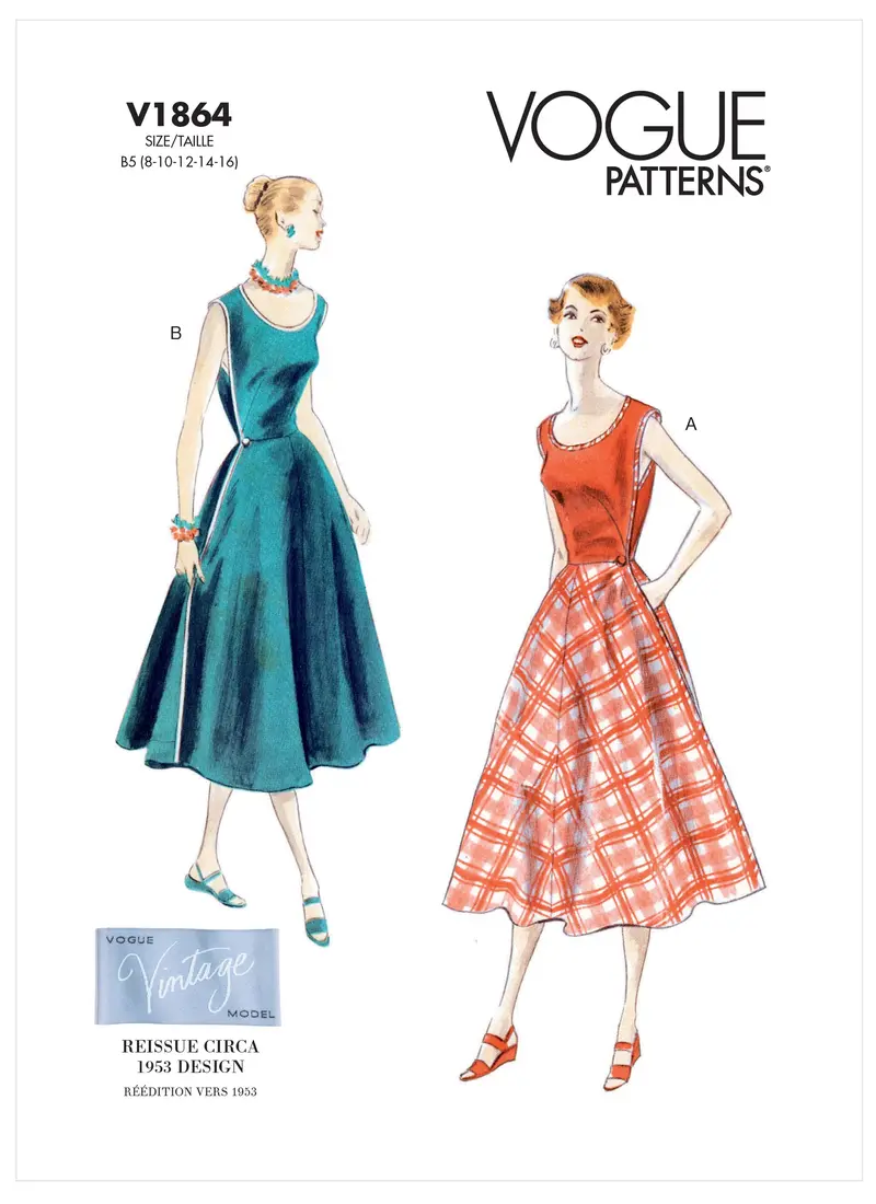 Vogue Vintage Pattern 1864 Misses' Wrap Dress 2