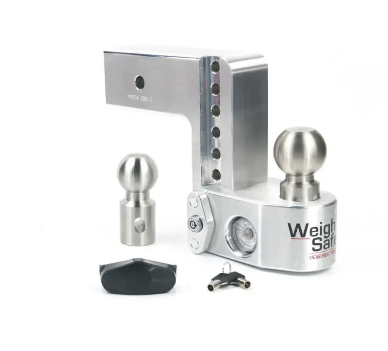 Weigh Safe 6In Drop Hitch W/Built-In Scale & 3In Shank (10K/21K Gtwr) - Aluminum 1