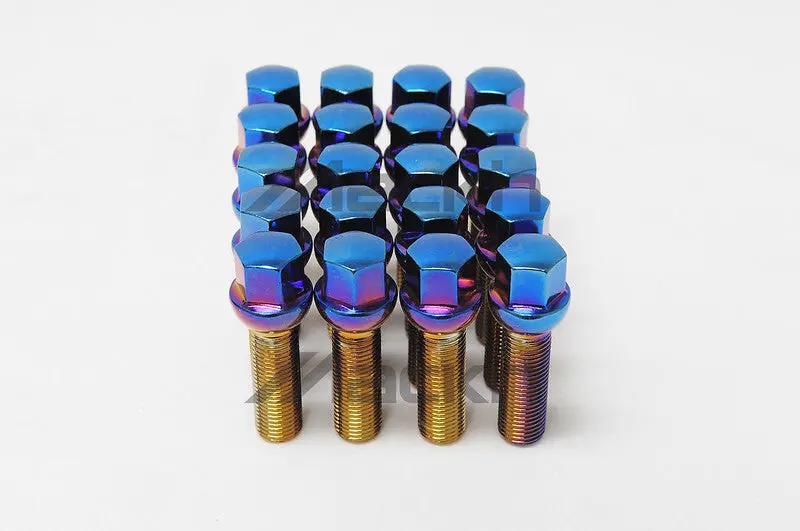 Wheel Mate Mevius 17 Hex 14X1.25 40Mm Cone 60 Deg Tap Blue Neon Lug Bolt - Set Of 20 1