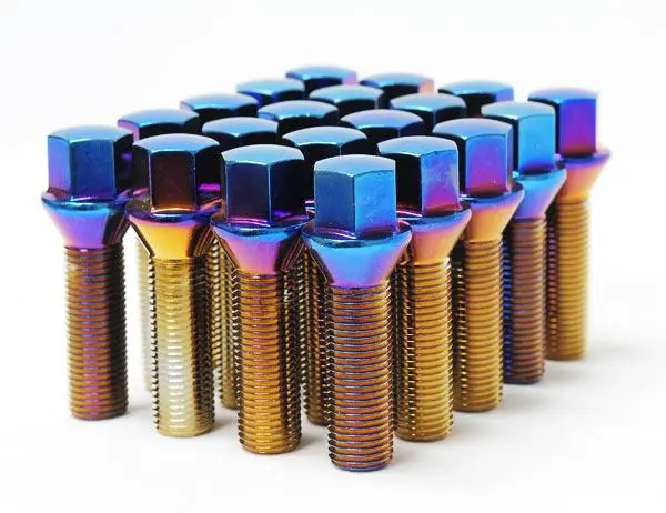 Wheel Mate Mevius Lug Bolt Set Of 20 - Blue Neon 12X1.50 50Mm Cone 60 Deg Tap 1