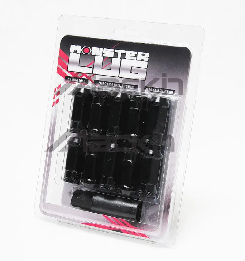 Wheel Mate Monster Open End Lug Nut Set Of 20 - Black 35Mm 12X1.50 1
