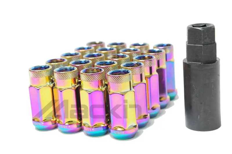 Wheel Mate Monster Open End Lug Nut Set Of 20 - Black Chrome 14X1.50 1