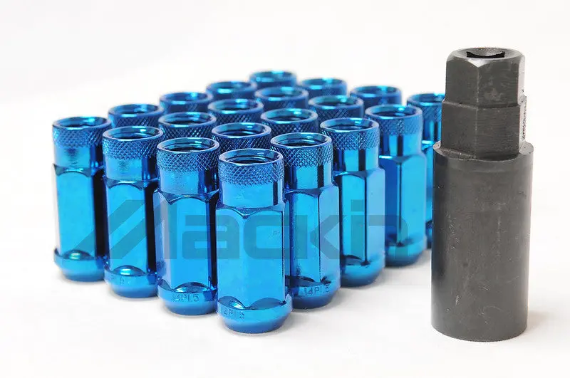 Wheel Mate Monster Open End Lug Nut Set Of 20 - Blue 1/2In 1
