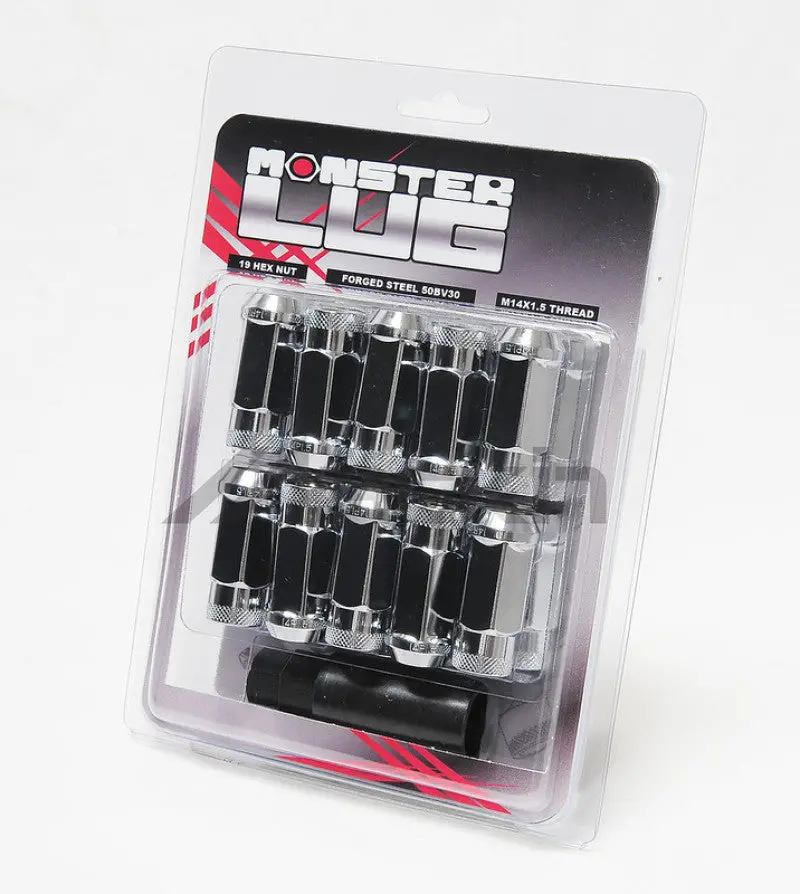 Wheel Mate Monster Open End Lug Nut Set Of 20 - Chrome 1/2In 1