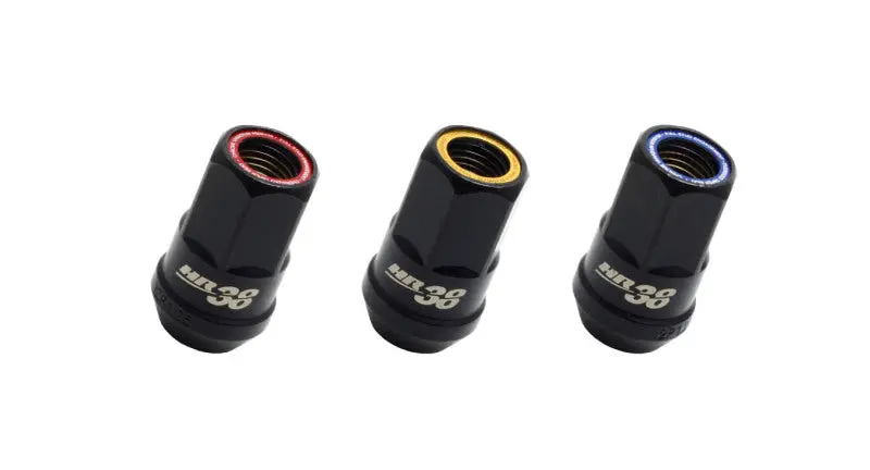 Wheel Mate Muteki Hr38 Open End Lug Nuts 12X1.50 Black Chrome / Blue Ring 1