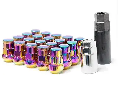 Wheel Mate Muteki Sr35 Close End Lug Nuts W/ Lock Set - Neon 12X1.25 35Mm 1