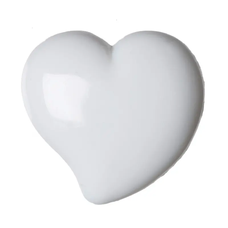 White Smooth Heart Shape Buttons 1