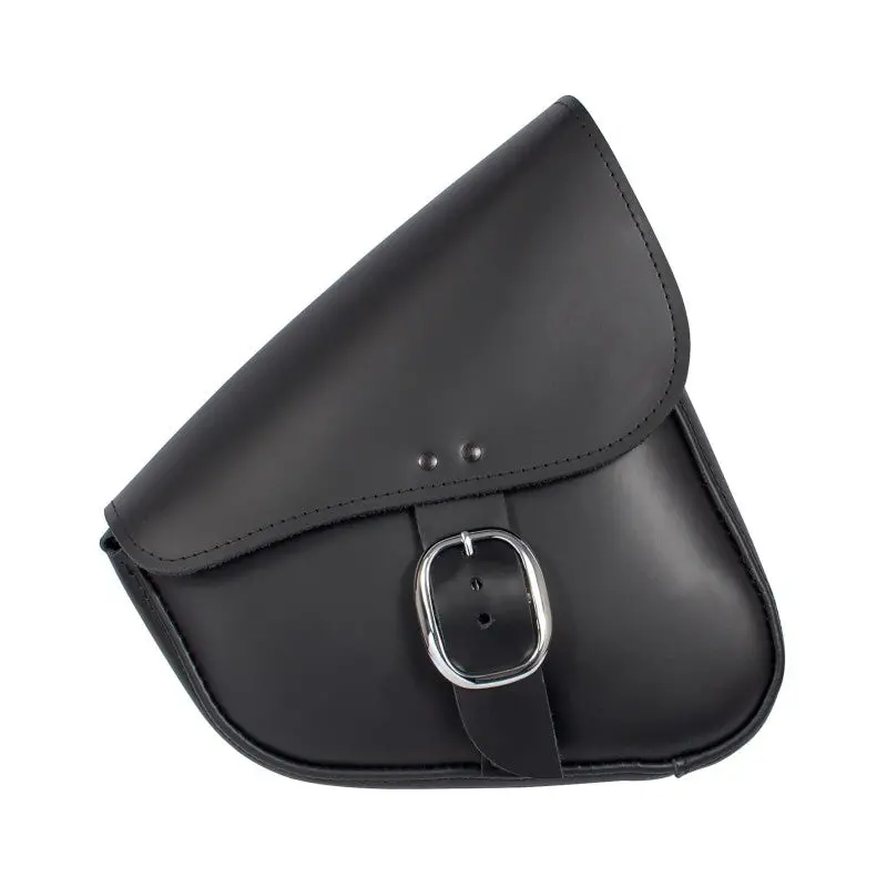 Willie & Max Hd Sportsters, Custom Hard Tails Leather Swingarm Bag W/Chrome Buckle - Black 1