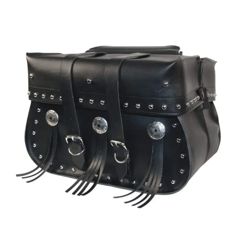 Willie & Max Universal American Classic Straight Saddlebags (14.5 In L X 11.5 In W X 5.5 In H)-Black 1