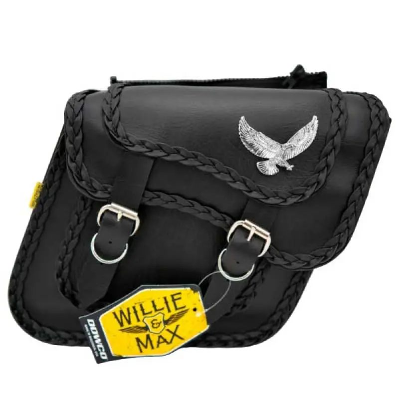 Willie & Max Universal Black Magic Compact Slant Saddlebags (12 In L X 9.5 In W X 5.5 In H) - Black 1