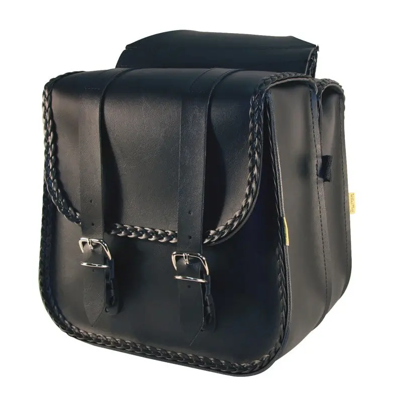 Willie & Max Universal Braided Straight Saddlebags (10.5 In L X 11.5 In W X 4 In H) - Black 1