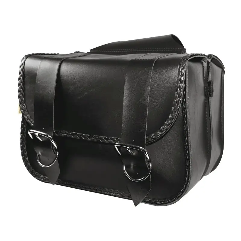 Willie & Max Universal Braided Straight Saddlebags (14.5 In L X 12 In W X 5.5 In H) - Black 1
