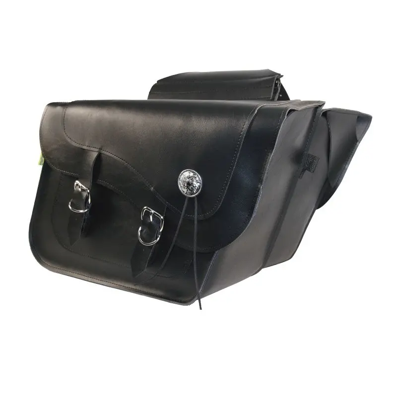 Willie & Max Universal Deluxe Large Slant Saddlebags (16 In L X 11 In W X 6.5 In H) - Black 1