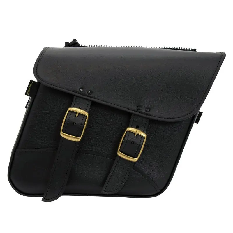 Willie & Max Universal Fit Brass Monkey Compact Slant Saddlebag Set (12Inl X 9.5Inh X 5.5Inw)- Black 1