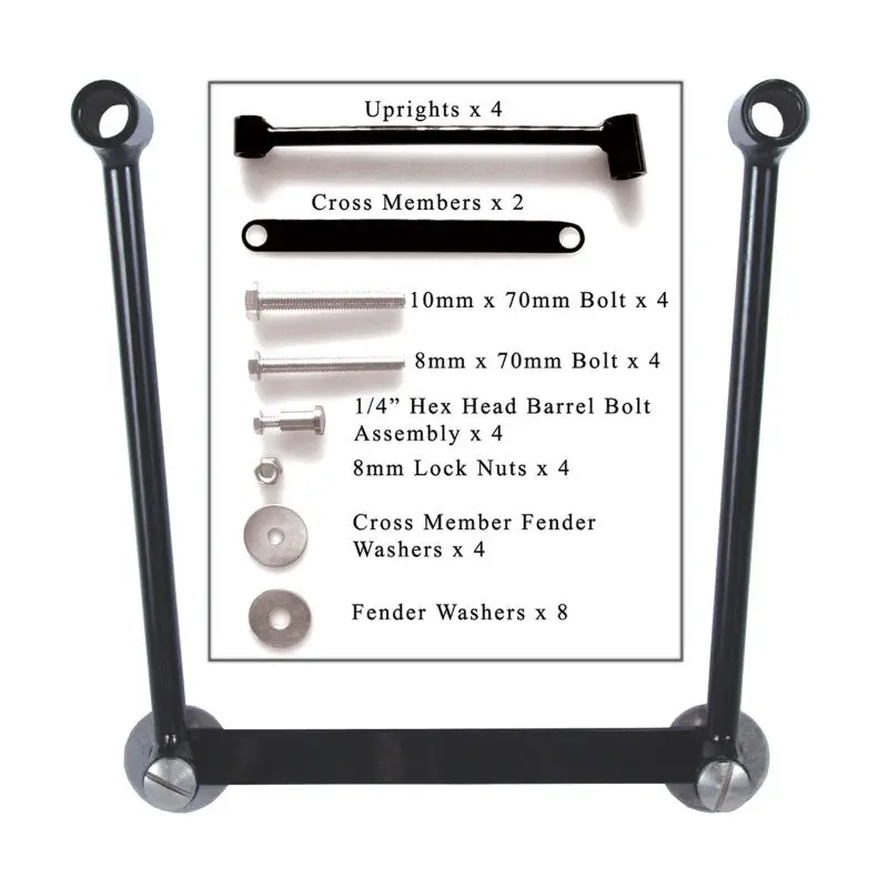 Willie & Max Universal Saddlebag Hard Mount Steel Kit - Black 1