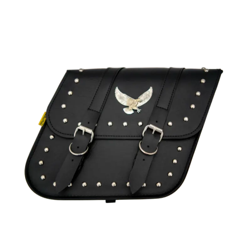 Willie & Max Universal Studded Series Compact Slant Saddlebags (12 In L X 9.5 In W X 5.5 In H)-Black 1