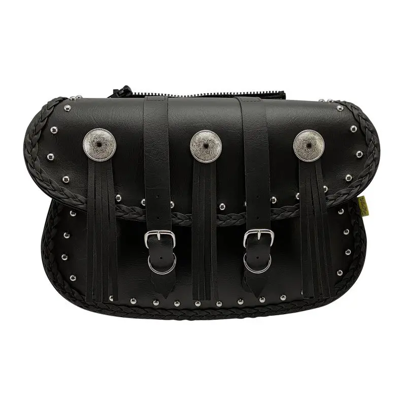 Willie & Max Universal Warrior Straight Saddlebags (14 In L X 10 In W X 4.5 In H) - Black 1