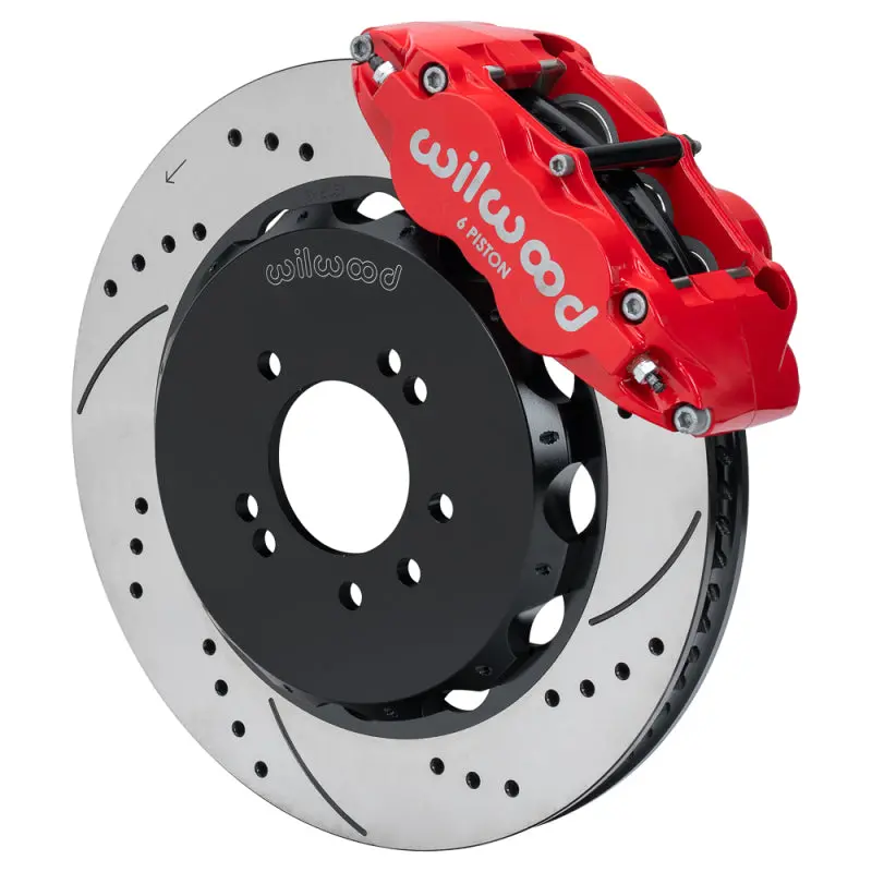 Wilwood 95-98 Nissan Skyline Superlite 6R Front Bbk W/ 14.00In D/S Rotors & Flexlines - Red 1