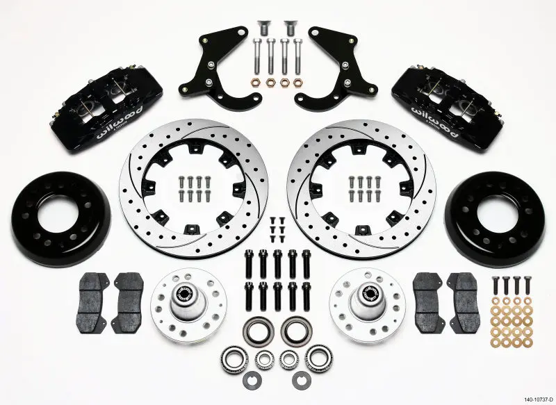 Wilwood Dynapro 6 Front Hub Kit 12.19In Drilled 55-57 Chevy 1
