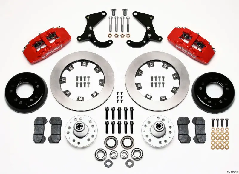 Wilwood Dynapro 6 Front Hub Kit 12.19In Red 55-57 Chevy 1