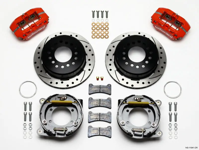Wilwood Dynapro Low-Profile 11.00In P-Brake Kit Drill-Red Amc 71-74 2.60In Offset 1