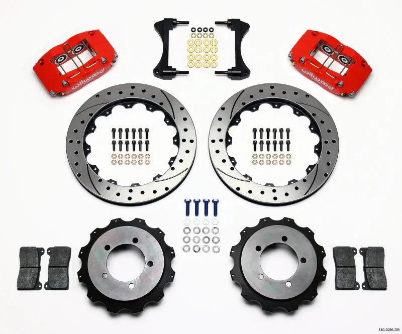 Wilwood Dynapro Radial Rear Kit 13.00In Drilled Red Mitsubishi Evo Viii 1