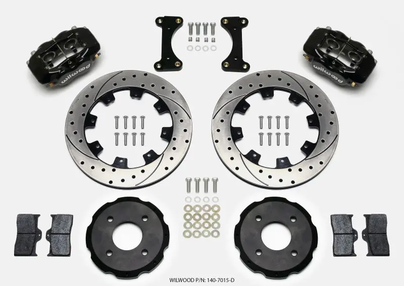 Wilwood Forged Dynalite Front Hat Kit 12.19In Drilled 2002 Mitsubishi Lancer 1