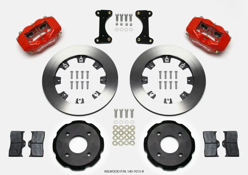 Wilwood Forged Dynalite Front Hat Kit 12.19In Drilled Red 2002 Mitsubishi Lancer 1