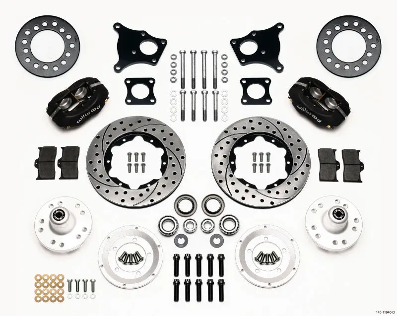 Wilwood Forged Dynalite Front Kit 11.00In Drilled Amc 71-76 Oe Disc W/O Bendix Brakes 1