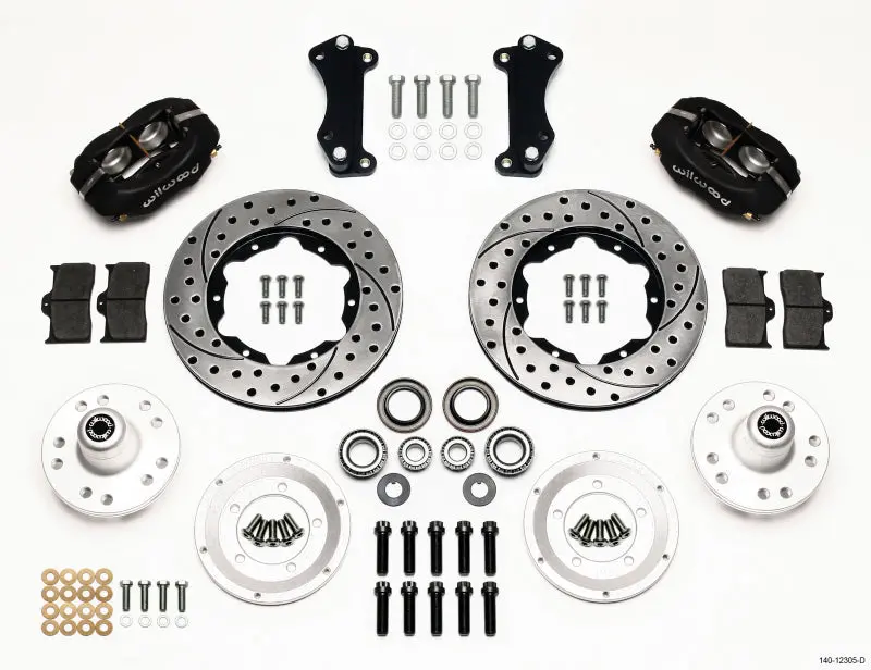 Wilwood Forged Dynalite Front Kit 11.00In Drilled Heidts Tri -5 2 Inch Drop Spindle 1