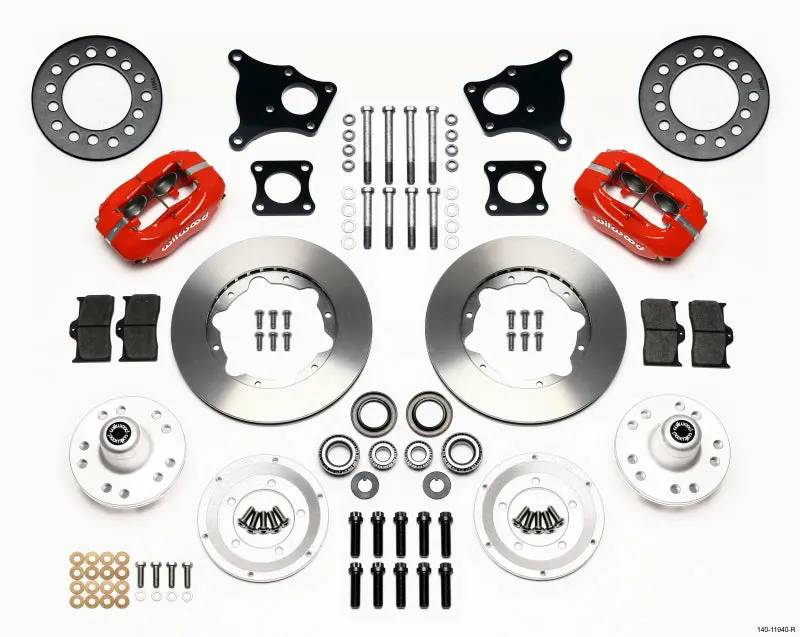 Wilwood Forged Dynalite Front Kit 11.00In Red Amc 71-76 Oe Disc W/O Bendix Brakes 1