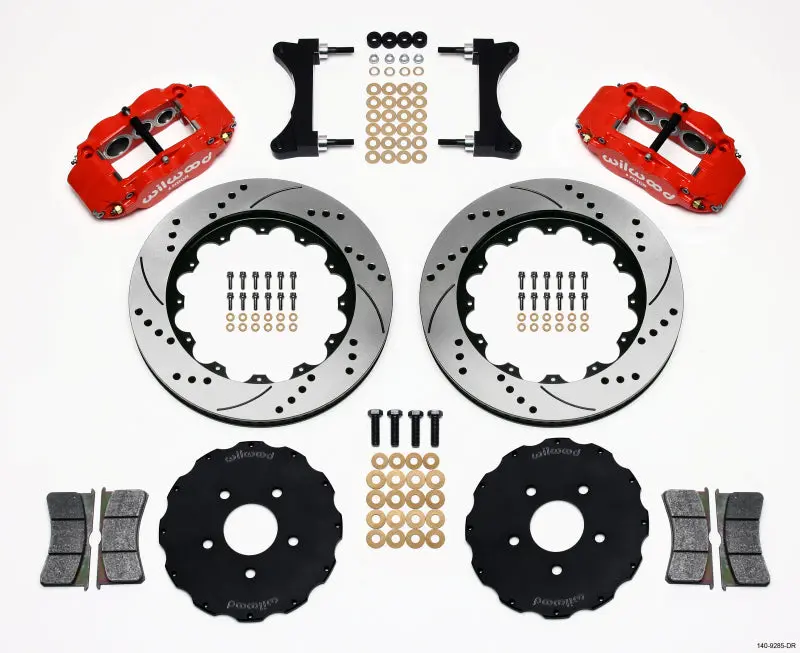Wilwood Narrow Superlite 6R Front Hat Kit 14.00In Drilled Red Mitsubishi Evo Viii 1