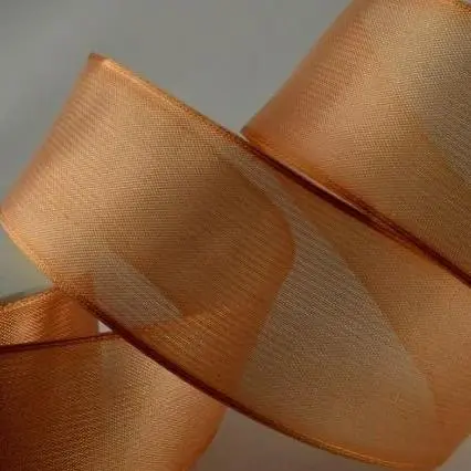 Wired Edge Organza Ribbon | Beige  | 25M Roll 1