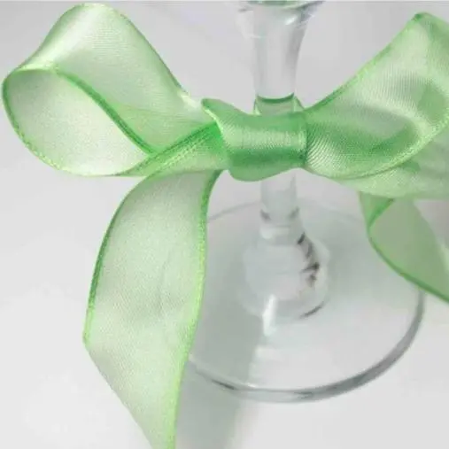 Wired Edge Organza Ribbon | Bright Green  | 25M Roll 1
