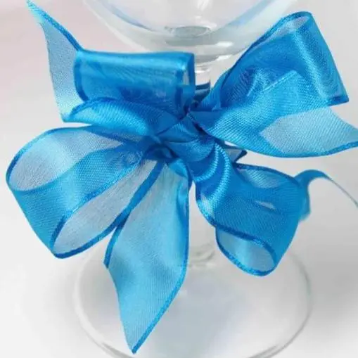 Wired Edge Organza Ribbon | Malibu Blue  | 25M Roll 1