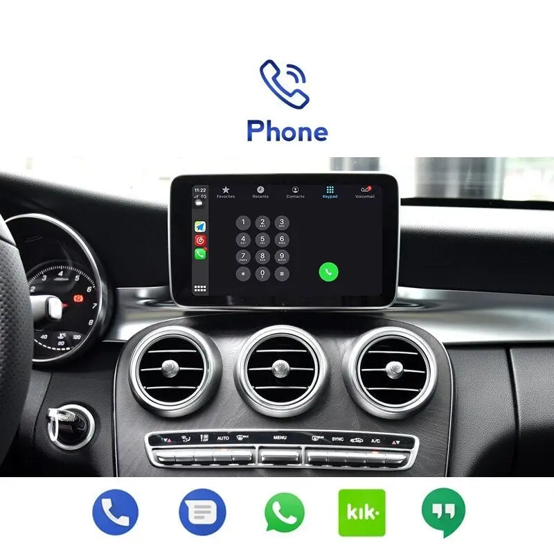 Wireless Carplay, Android Auto Box For Benz C-Class W205/Glc-Class X253/V-Class W446 2015-2021 Ntg 5.0 2