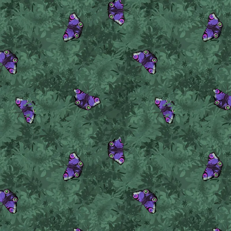 Woodland Wanderers Organic Cotton Fabric, Hidden Butterflies 1