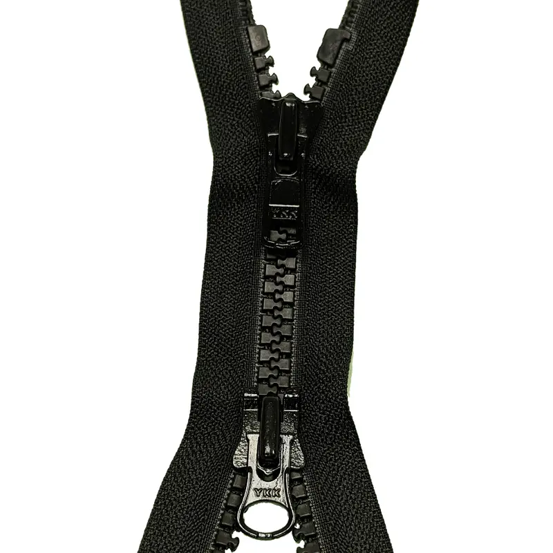 Ykk Black Two Way Open End Zip, Heavy Plastic 1