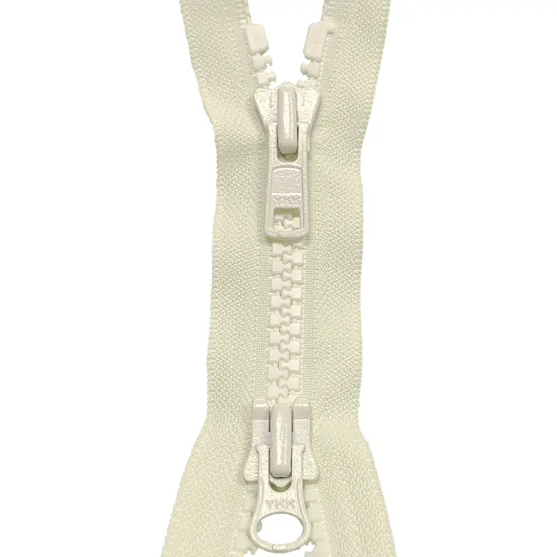 Ykk Cream Two Way Open End Zip, Heavy Plastic 1