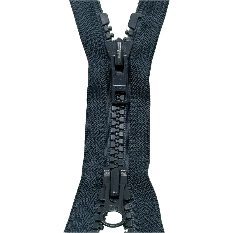 Ykk Dark Slate Two Way Open End Zip, Heavy Plastic 1