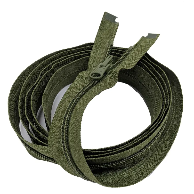 Ykk Extra Long Zips - Open Ended (Reversible) Khaki Green 1