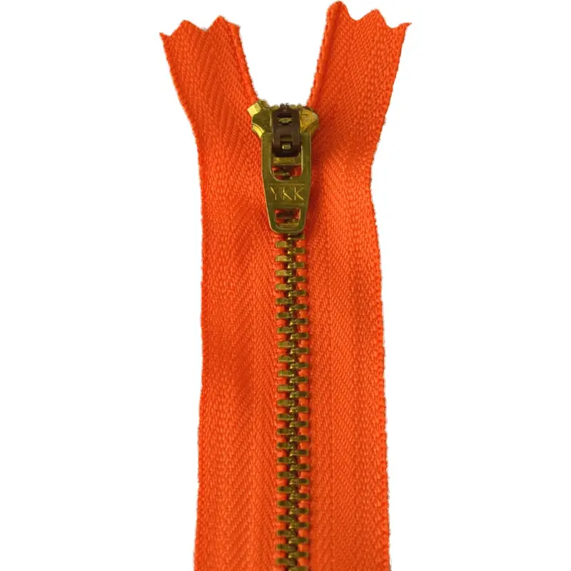 Ykk Gold Tooth Metal Dress Zips - Tangerine 1