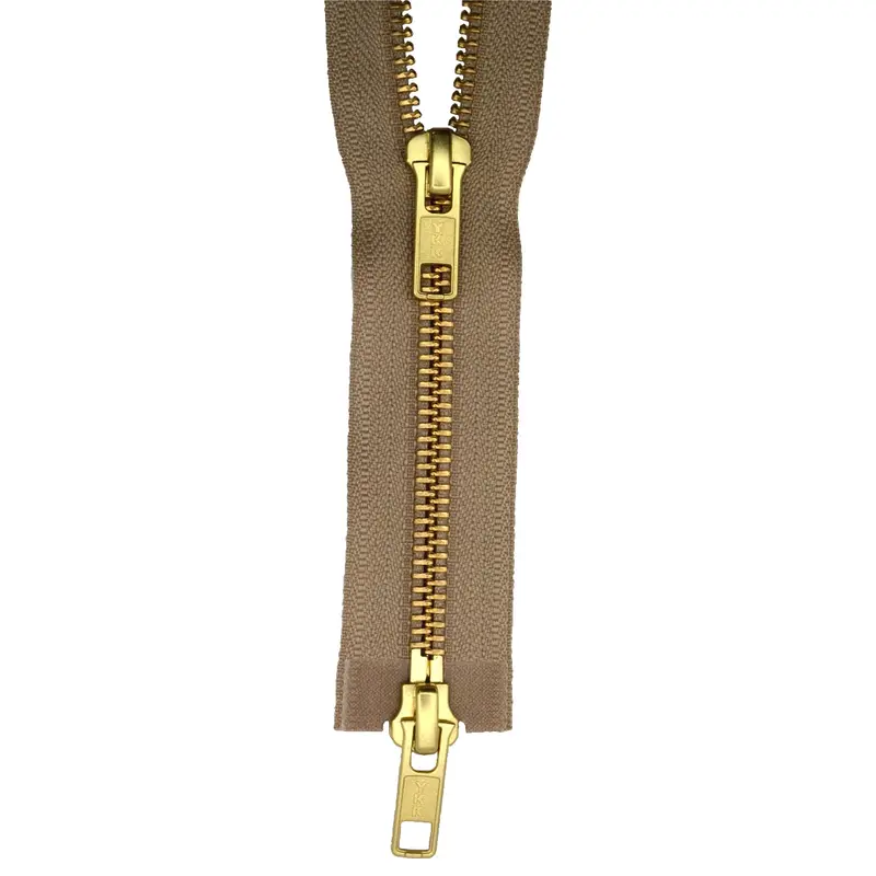 Ykk Gold Tooth Two Way Open End Zip, Biscuit 1