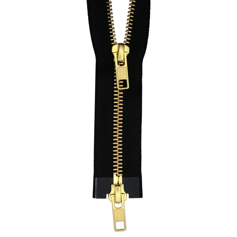 Ykk Gold Tooth Two Way Open End Zip, Black 1