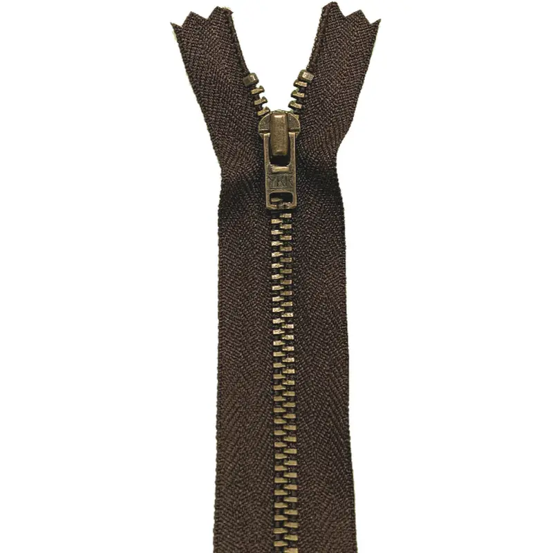 Ykk Metal Dress Zip | Antique Brass - Brown 2