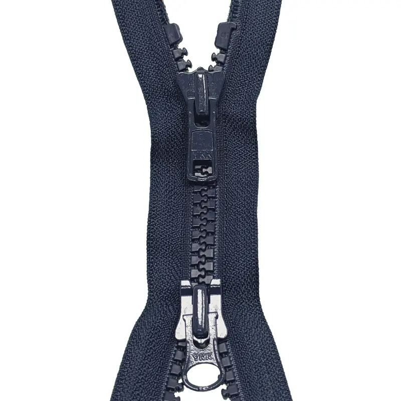 Ykk Navy Two Way Open End Zip, Heavy Plastic 1