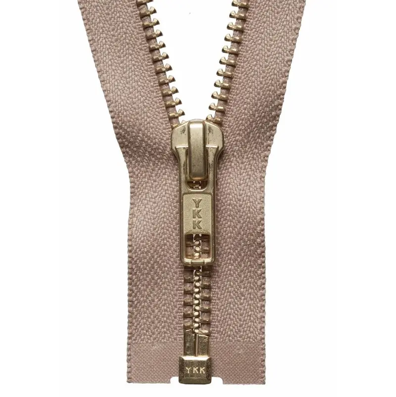 Ykk Open End Zip Gold Teeth | Beige 1