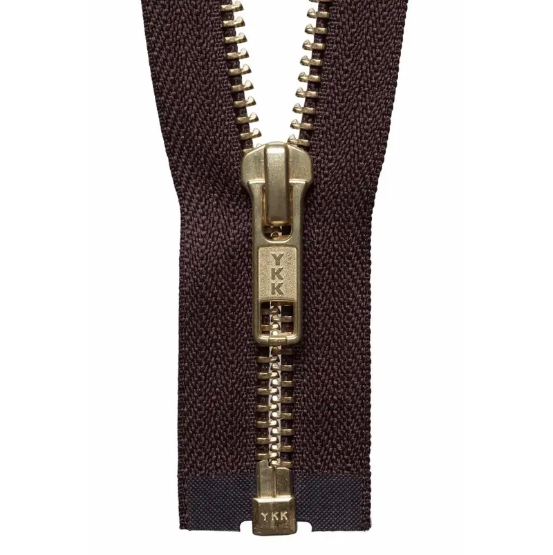 Ykk Open End Zip Gold Teeth | Brown 1