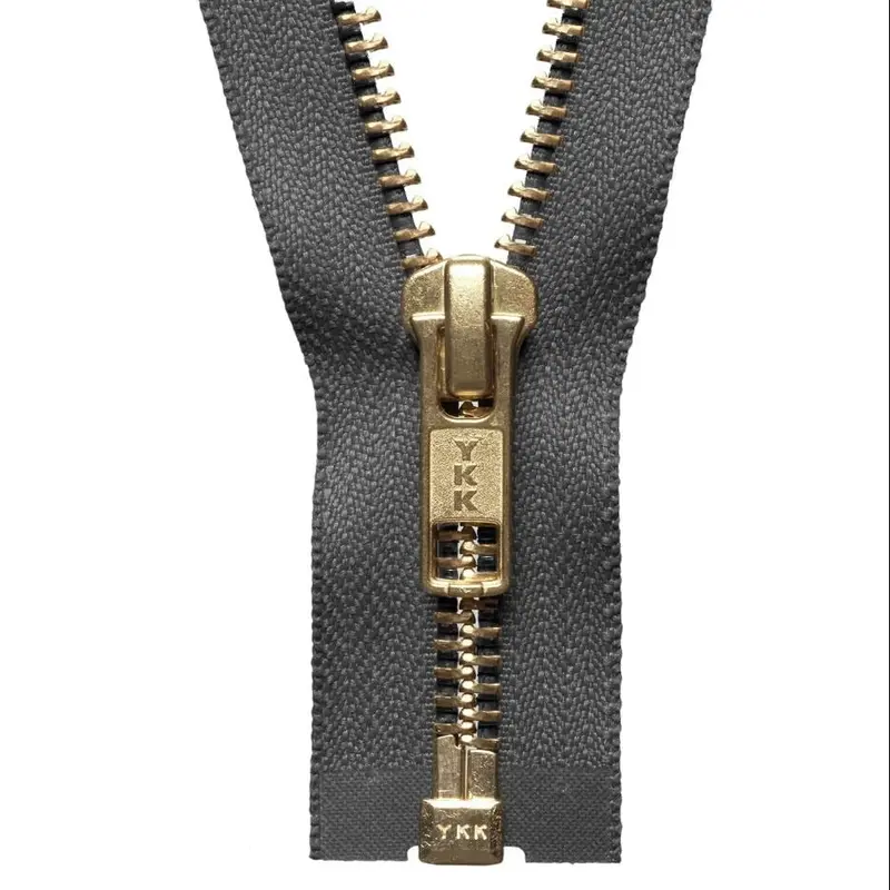 Ykk Open End Zip Gold Teeth | Grey 1